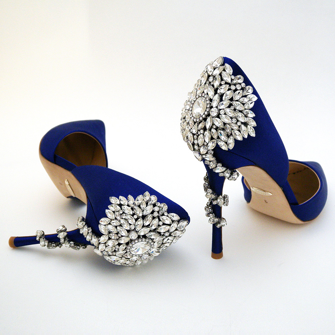 badgley mischka royal blue shoes