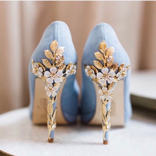 pale blue bridal shoes
