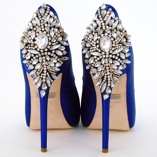 blue wedding shoes badgley mischka