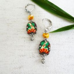 Elio Small Drop Earrings, Bright Sunset