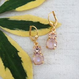 Small Round Duet Earrings, Dusty Pink