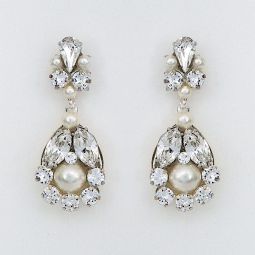 Baby Bridal Chandelier Earrings with Pearls