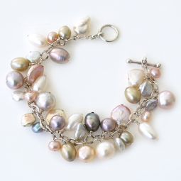 Pearl Cluster Bracelet Pastel Shades