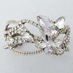 Crystal Bridal Cuff with Galatic Stones