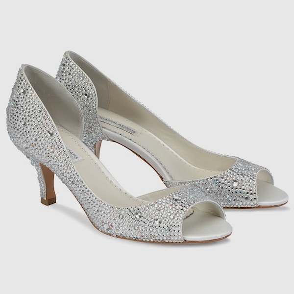 Benjamin Adams Wedding Shoes | Divine Low Heel Crystal Bridal Shoes