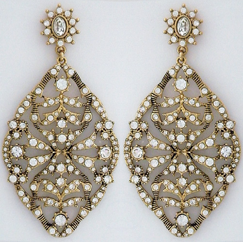 Earrings vintage chandelier Chandelier Gold  Vintage earrings