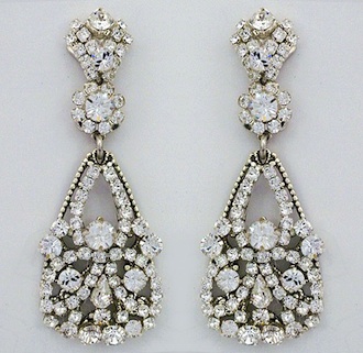 Earrings Bridal Designer, chandelier Vintage, graphics Crystal  vintage  Earrings  Chandelier