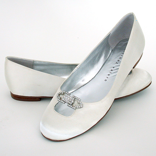 Ivory Flat Bridal Shoes Jada Ivory Flats with Vintage Ornament