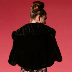 Faux Fur Caplet Back View