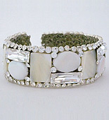 Mother of Pearl & Crystal Cuff