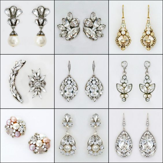 More earrings that inspired brides to be. Nothing lights up your face more than sparkling ear candy.
