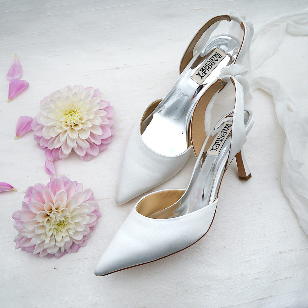 classic white bridal shoe sling-backs