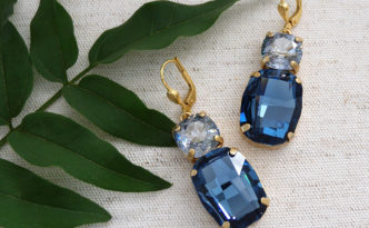 blue crystal earrings
