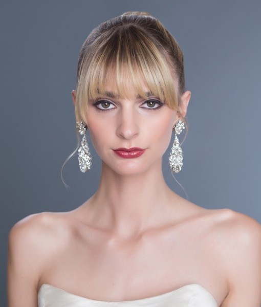 Sometimes all you need is one unforgettable detail. Chandelier earrings modeled by Danielle Wood. Cheryl King Couture Bridal Jewelry. The epitome of Red Carpet Glam.