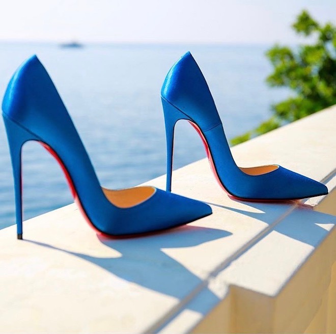 Blue Christian Louboutin Bridal Shoes
