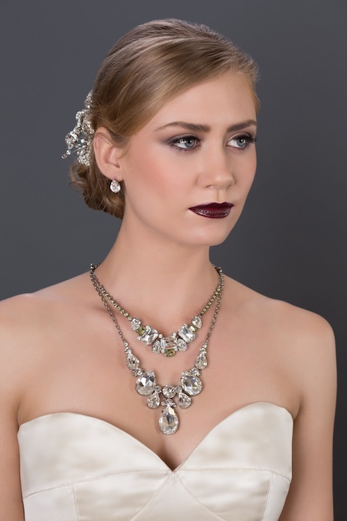 Sorrelli Large Crystal Statement Necklace and Bold & Chunky Crystal Bridal Necklace