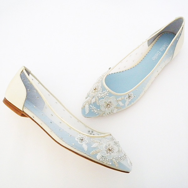 Our #1 flat bridal shoes Adora, by Bella Belle will be continued. A Delicately embroidered and beaded style that just couldn't be prettier.