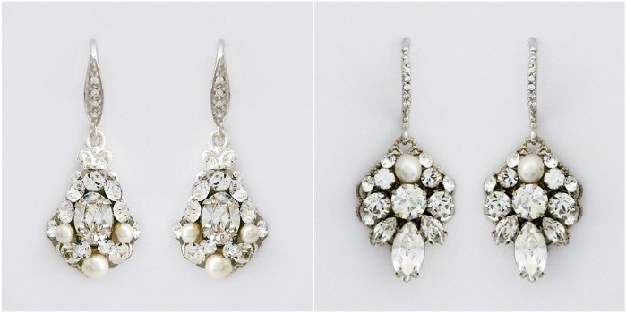 Petite chandelier earrings from Cheryl King Couture and Haute Bride.