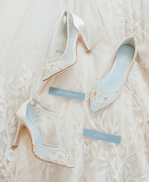 Peep toe, ankle strap or flat.  These 3 styles are arriving at Perfect Details late December.  Each of these styles feature delicately embroidered mesh and hand-beading of crystals and clear beads.  