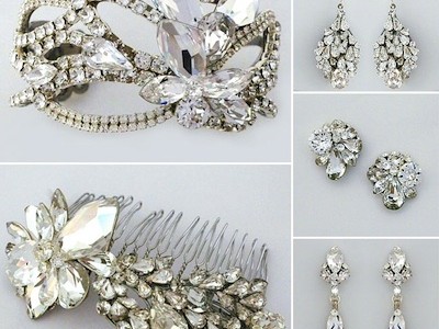 Erin Cole bridal jewelry, bridal earrings, bridal hair comb