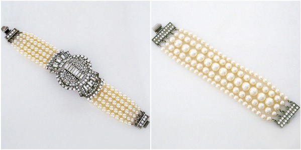 Deco Pearl Bracelets by Ben-Amun.  Fabulous for bridal or evening wear.