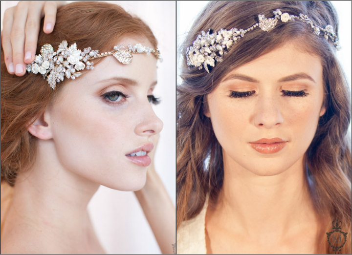 Our best selling Justine M.  bridal headpiece, the Champagne Vine.  Endless wearing possibilities with this  vintage inspired piece that defines "Bohemian Glamour".  Wear as a hair vine, a bun wrap or headband. This bridal headpiece is available in both silver and gold.