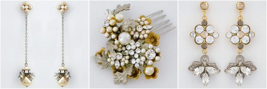 New bridal jewelry and hair accessories designed by Debra Moreland for Paris