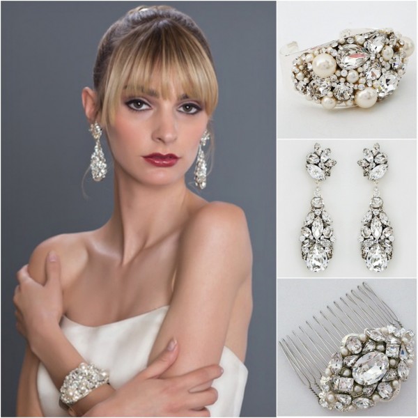 A perfected "Haughty Audrey" look. Danielle is wearing earrings SW559E, cuff SW233B and hair comb Loni 