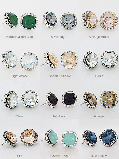Haute Bride E880 fancy crystal studs, crystal post earrings, bridal earrings, wedding earrings