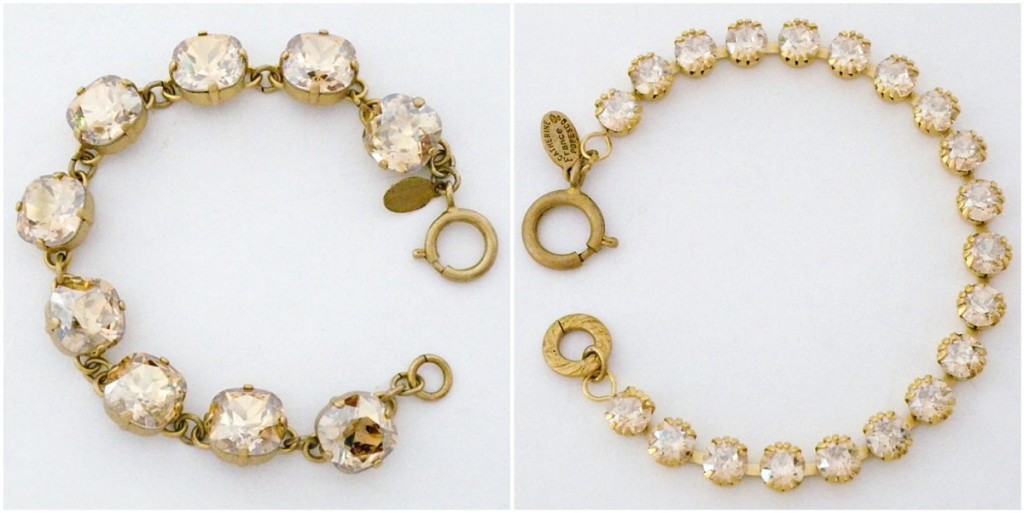 Catherine Popesco champagne crystal bracelets