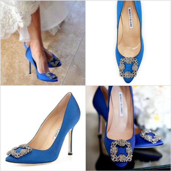 The real McCoy's:  Carrie Bradshaw's coveted blue Manolo Blahnik's.  Now selling for $965 at Neiman's.  