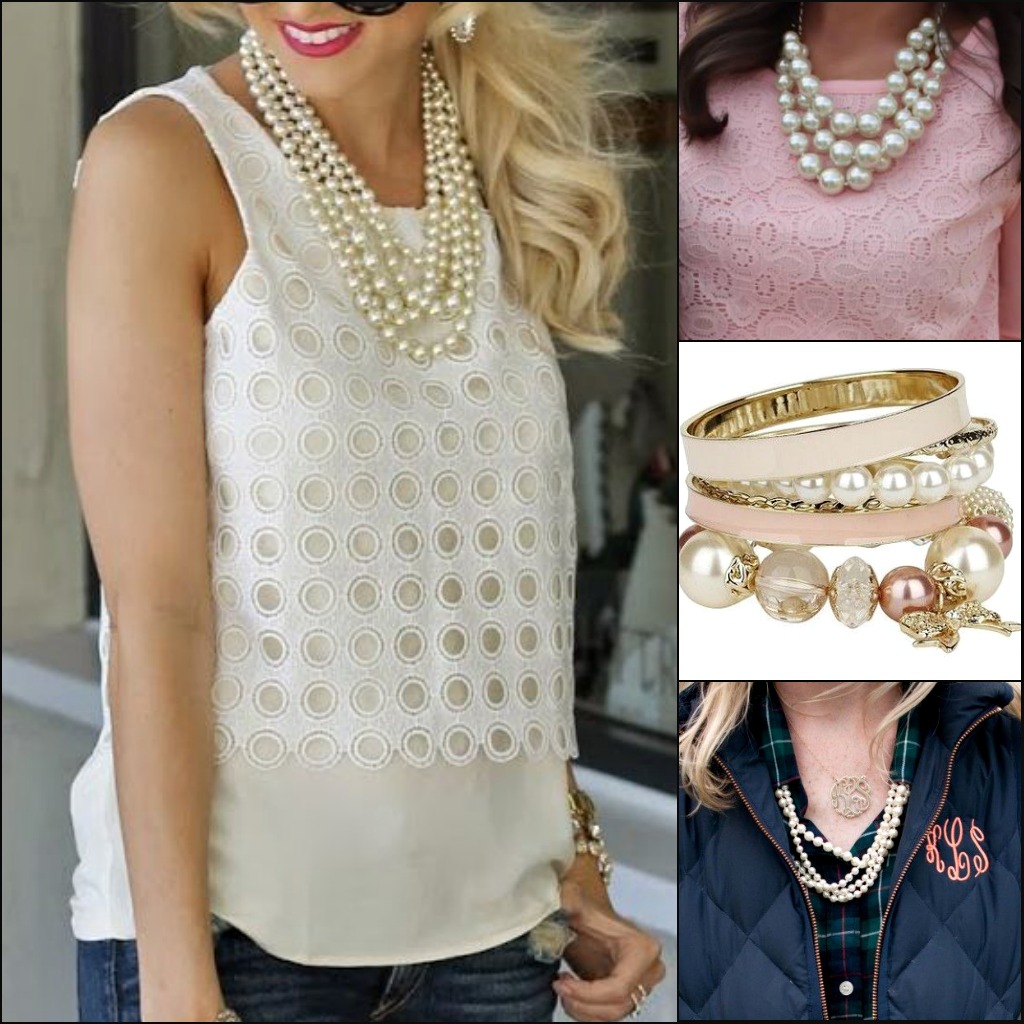 Not your Grandmother's pearls.  The newly defined Pearl Girl ~ the modern prepster.