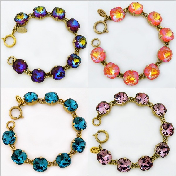 New colors!  Catherine Popesco Chunky Crystal Bracelets.  Blue Ruby, Tangerine, Teal, Vintage Pink