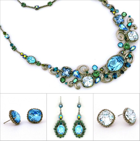 Sorrelli Ocean Collection. Blue crystal swirl statement necklace is one of our all time best sellers.