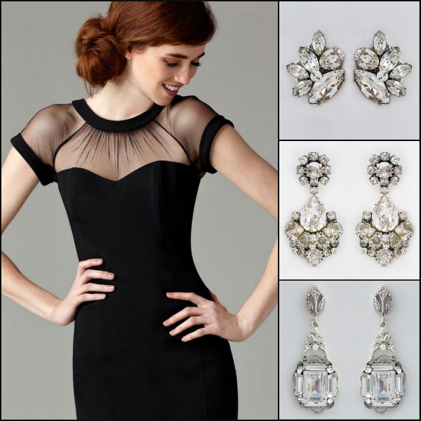 LIttle black dress found on pinterest, needs just one accessory: perfect earrings.