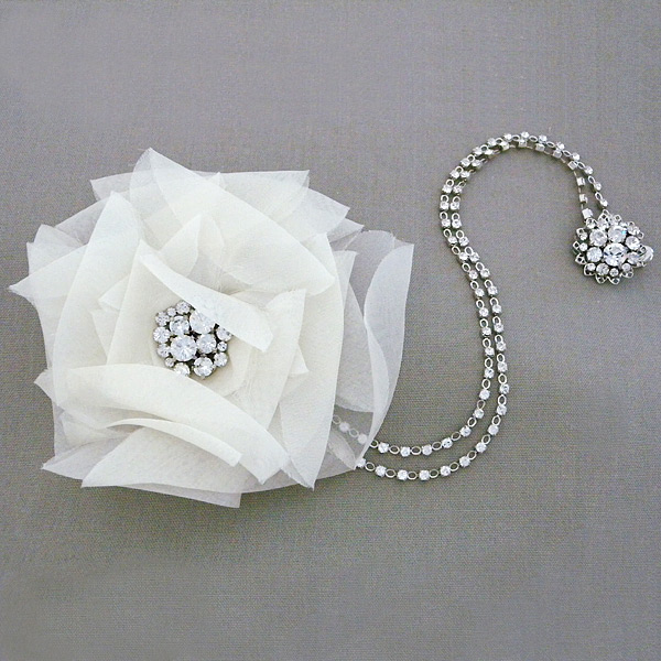 Dolores bridal hair accessory designed by Sara Gabriel
