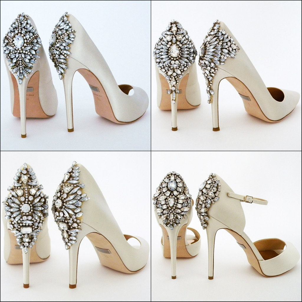 Going for a more glam look? We have your back covered with a range of ivory wedding shoe styles from Badgley Mischka.