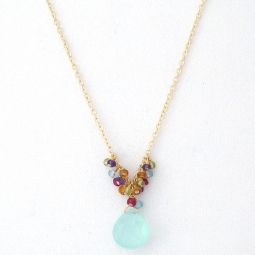 Gemstone Pendant with Colorful Cluster