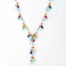 Colorful Gemstone Y Necklace