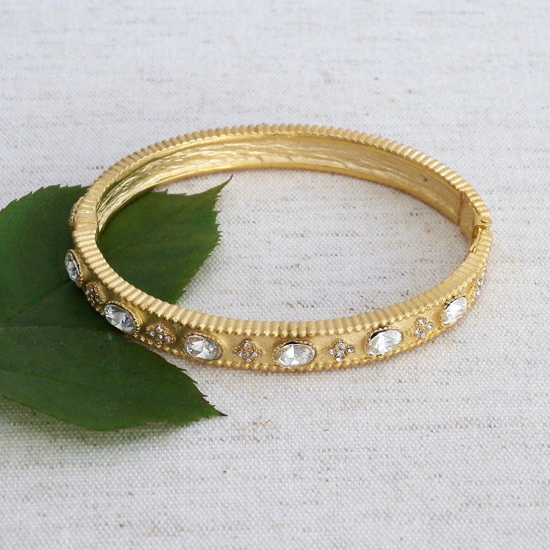 Be-Je Designs Jewelry | Gold Bangle Bracelet, CZs