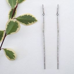 Ultra Chic Silver Pave Stick Earrings SALE!!