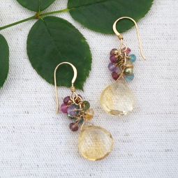 Citrine Drops With Mixed Gemstones