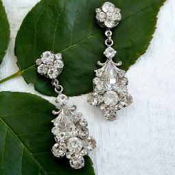 Ornate Crystal Teardrop Earrings SALE