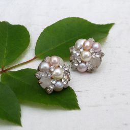 Pearl Button Earrings SALE
