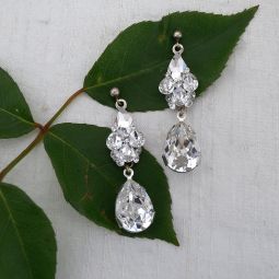 Crystal Teardrop Bridal Earrings