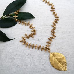 Large Gold Leaf Pendant