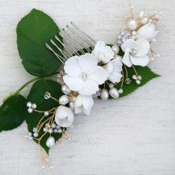 Bridal Flower Hair Comb, Pearls, Crystals SALE! 55% OFF!