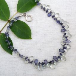 Green Amethyst and Iolite Necklace
