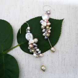Pastel Pearl Cluster Chandelier Earrings