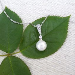 Pearl Pendant, Pave CZ Setting 30% OFF!